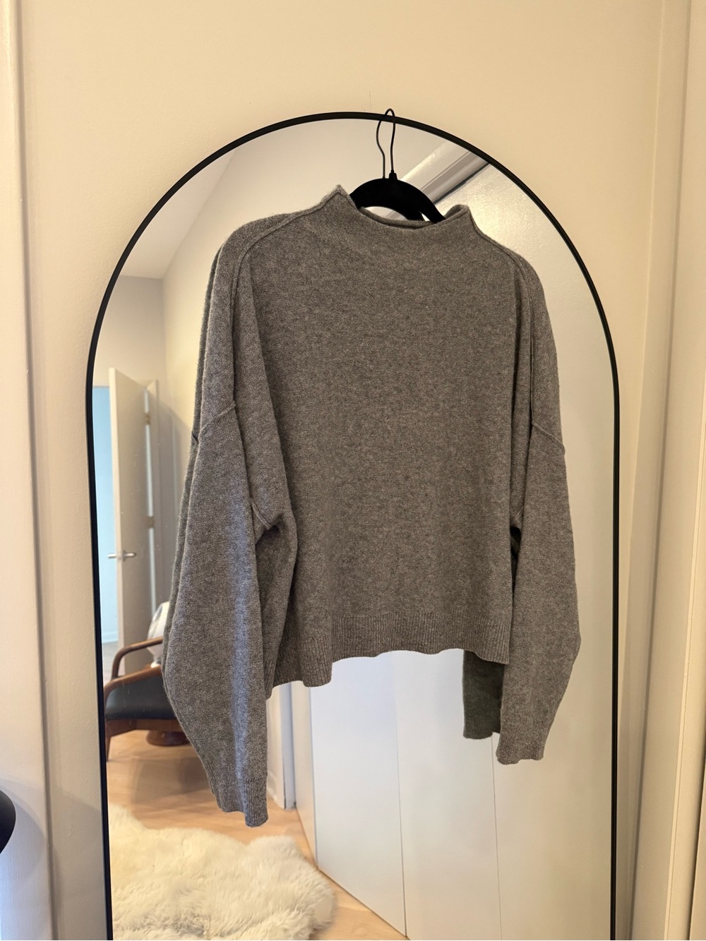 Pilcro 100% Cashmere Gray Mock Neck Sweater